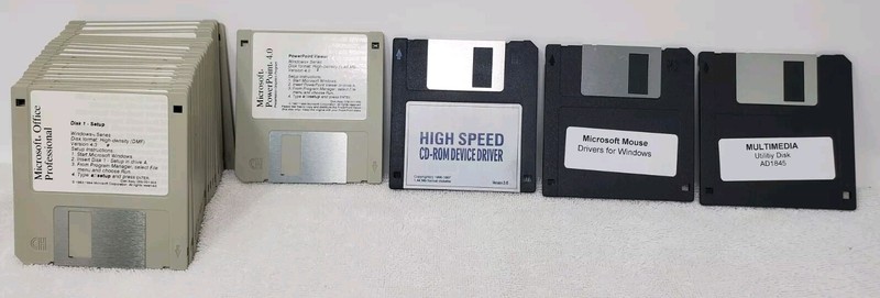 Microsoft Office Professional 1994 4.x? 3.5″ Floppy Disks PowerPoint Mouse