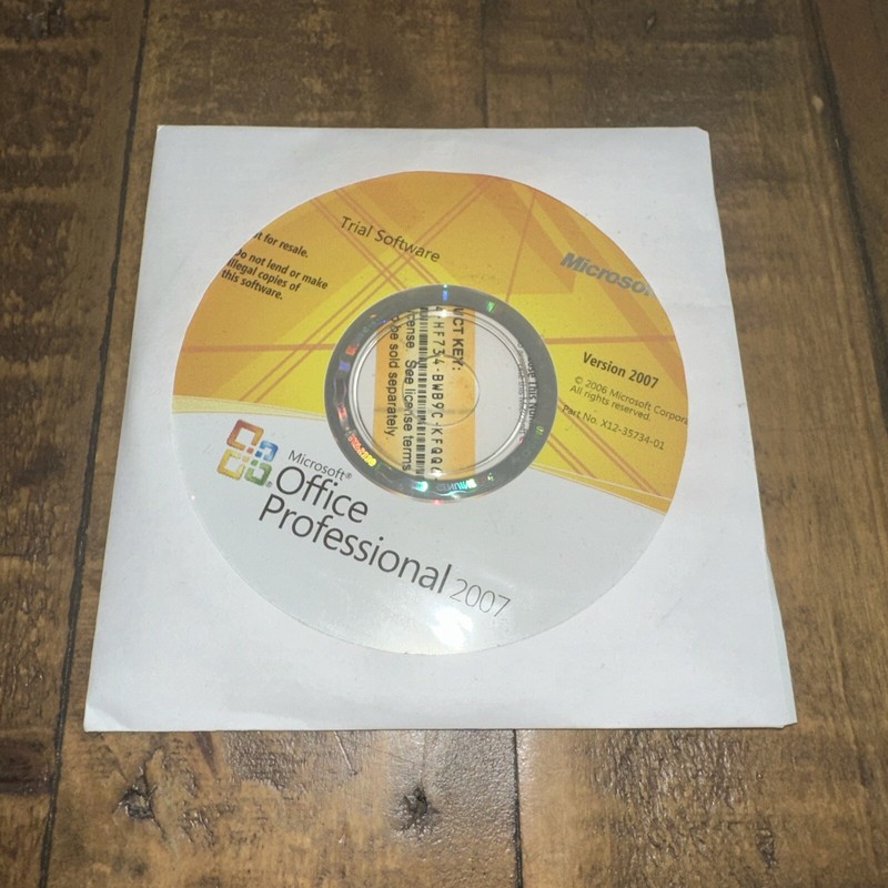 Office Visio Professional 2007 Trial Software Disc CD Windows 2006 Referral Key