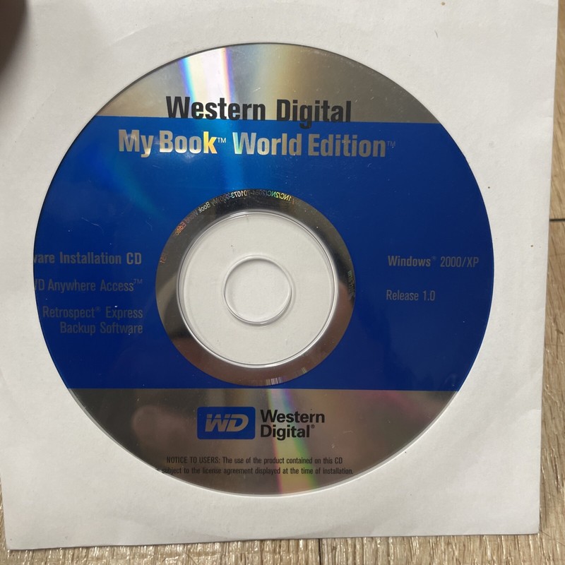 Western Digital My Book World edition release 1.0 Windows 2000 XP Software