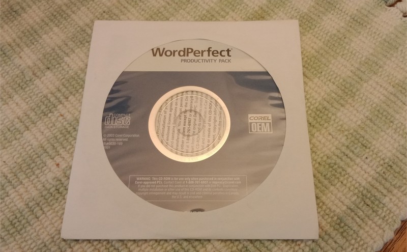 Corel WORDPERFECT PRODUCTIVITY PACK CD – NEW SEALED Re-installation Disk Dell