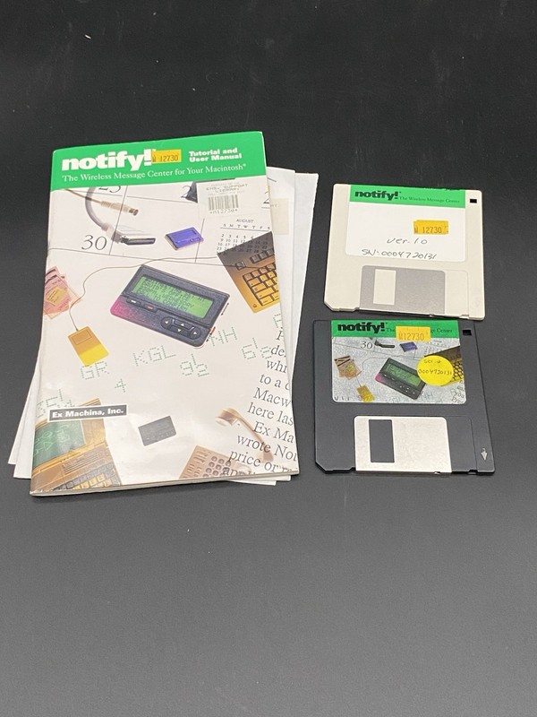 Ex Machina Notify! Vintage Software Macintosh Wireless Message Center 1992