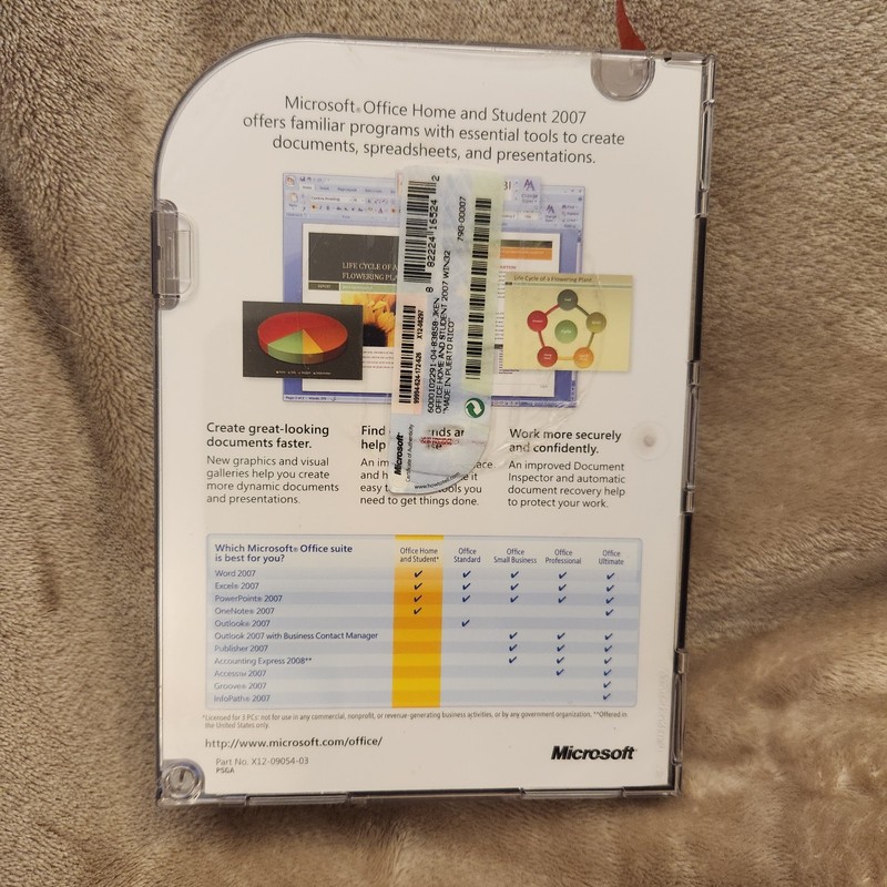 Microsoft MS Office Home and Student 2007 Word Excel PowerPoint OneNote W/ Key gallery