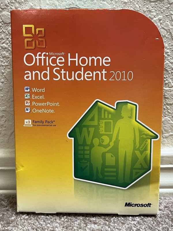 Genuine Microsoft Office 2010 Home and Student Family Pack for 3 PCs RETAIL Box