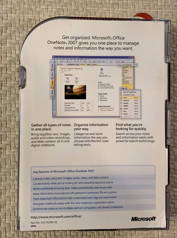 SOFTWARE-Microsoft Office OneNote 2007 - HOME / STUDENT- NEW gallery
