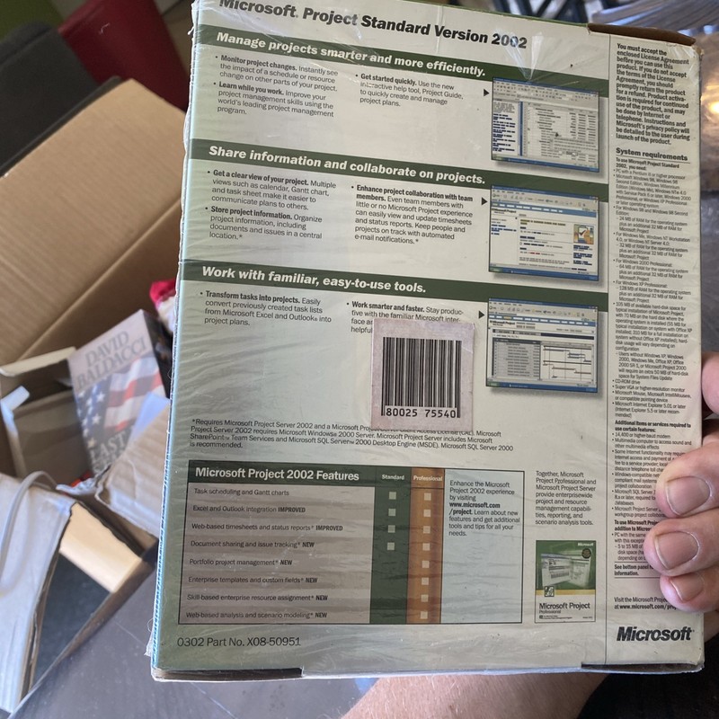 Microsoft Project Standard 2002 - Complete Package - Sealed gallery