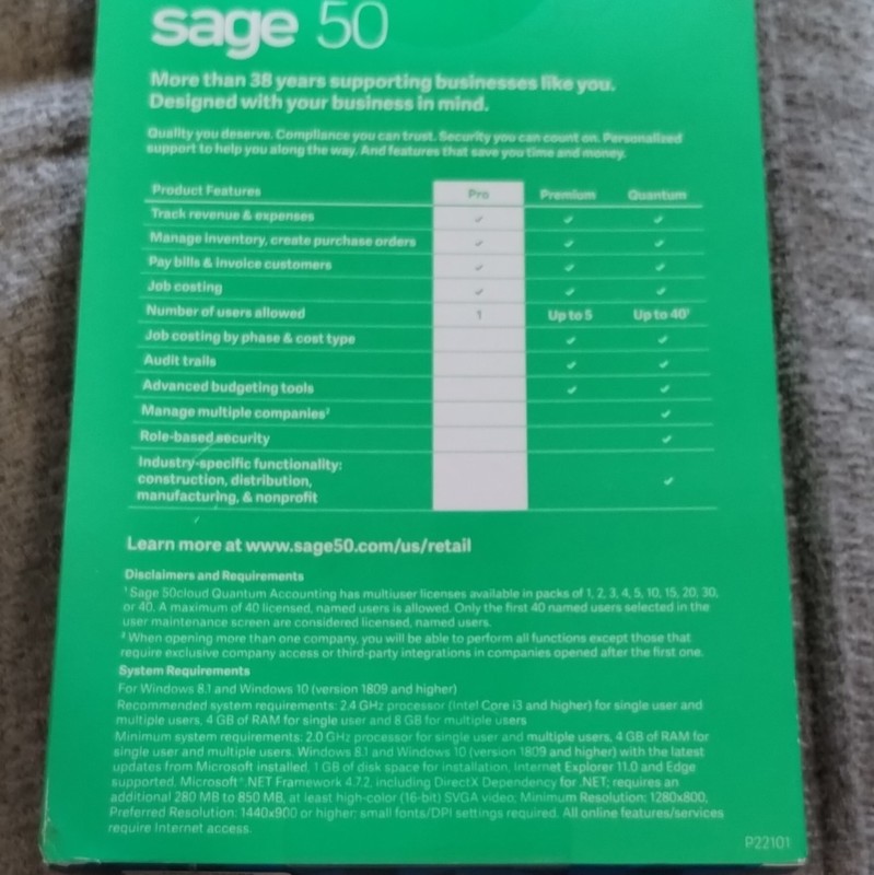 Sage 50 Pro Accounting 2021 U.S. Edition (185) gallery