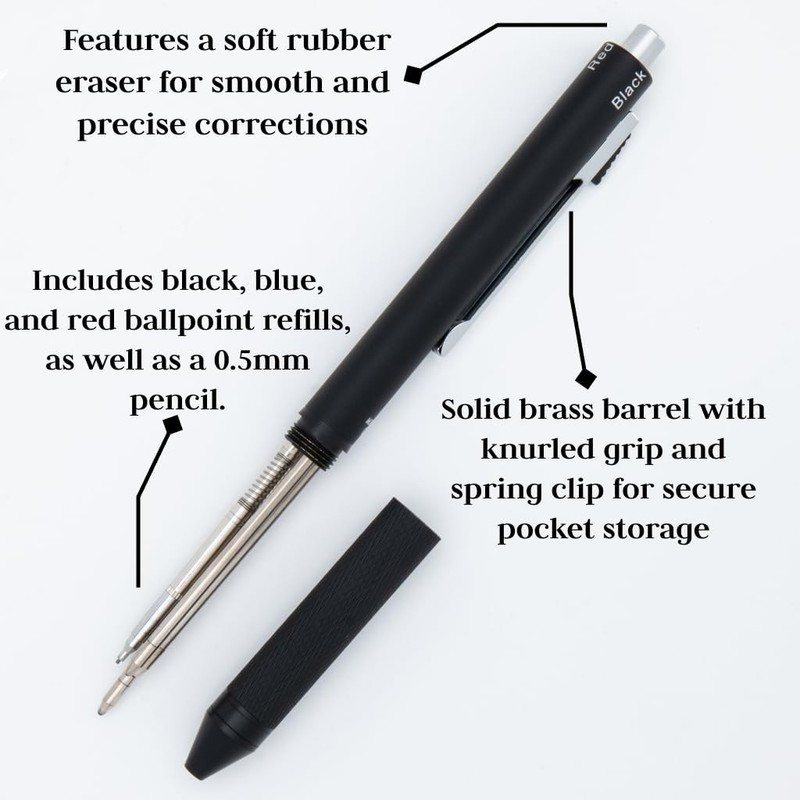 Monteverde Usa Quadro 4-In-1 Multifunction Pen - Black Finish - Three Ballpoint gallery