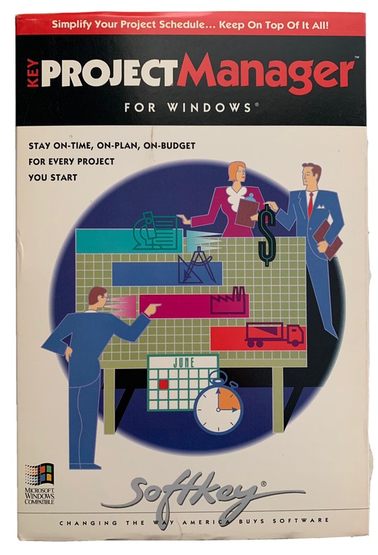 Key Project Manager For Windows 3.1, DOS 3.0 CIB SoftKey Software Vintage