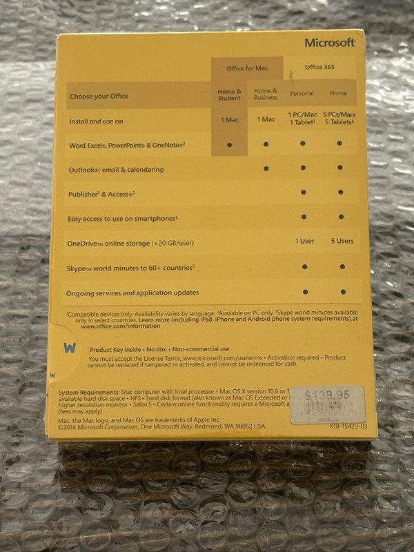 Microsoft Office Mac 2011 WPX Home & Student - 1 MAC - GZA00267 - Factory Sealed gallery