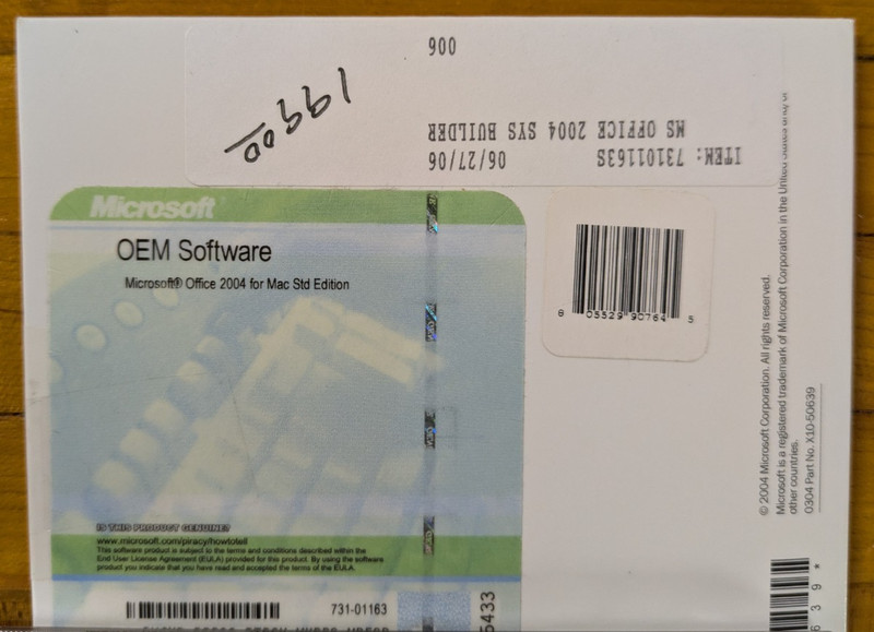 Microsoft Office (2004) for Mac - Standard Edition - Product Key Is Included NEW gallery