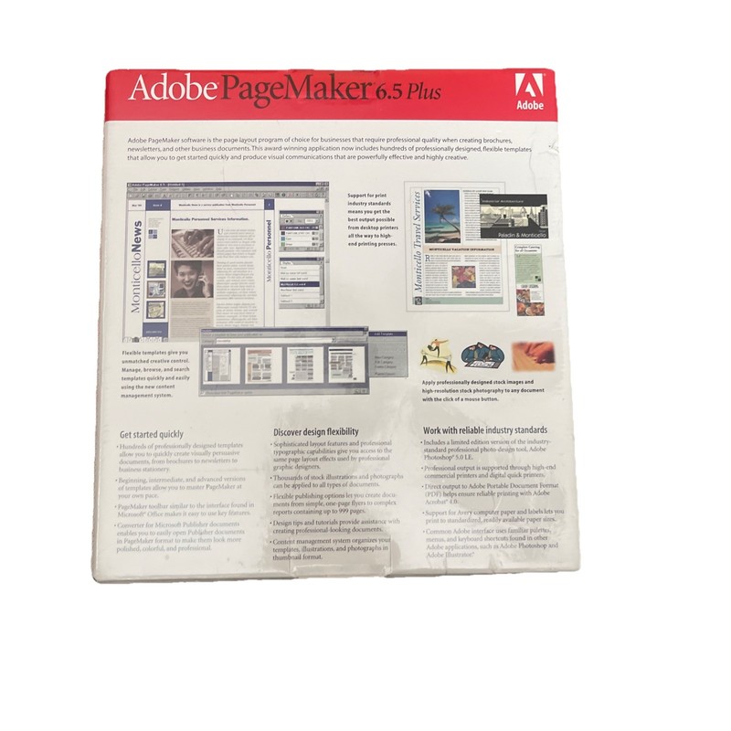 Adobe PageMaker 6.5 Plus (1999) Software Business Windows NEW Factory Sealed gallery