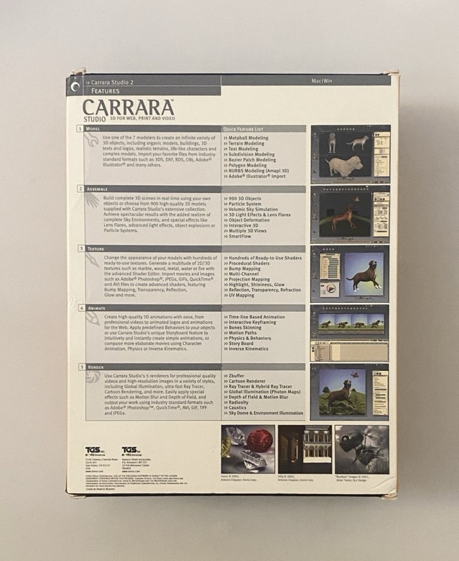 CARRARA Studio V.2, 3D for Web Print & Video, 2 CD's & Reference Guide in Box gallery