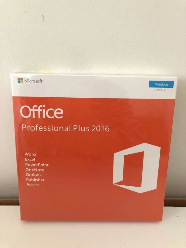 Microsoft Office Professional Plus 2016 – 32/64 Bit – Brand New & Sealed Box–DVD