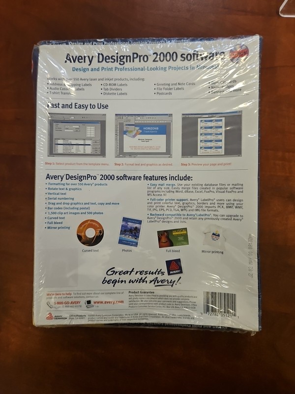 Avery Software Design Pro 2000 CD-ROM **BRAND NEW** *FACTORY SEALED* PC WINDOWS gallery
