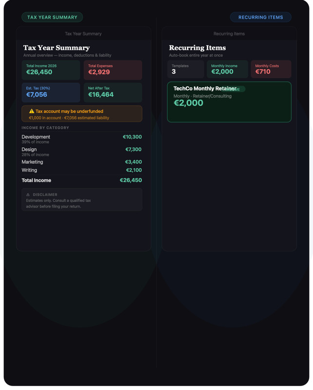 Freelancer OS (International) | All-in-One Business Planner, Invoices, Taxes, CRM gallery