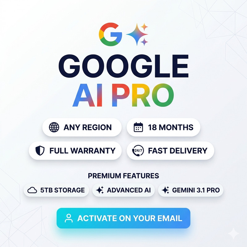 Gemini AI Pro | 18 Months | 5TB Storage | Global | Upgrade your Personal Account