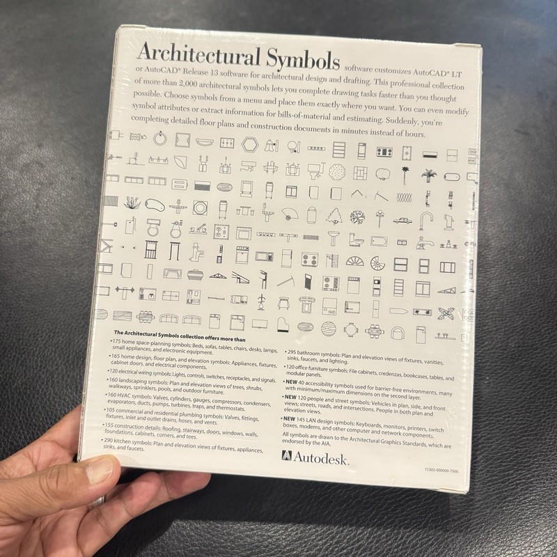 ARCHITECTURAL SYMBOLS AutoCAD LT Windows Autodesk 1996 Software CD Rom BIG BOX gallery