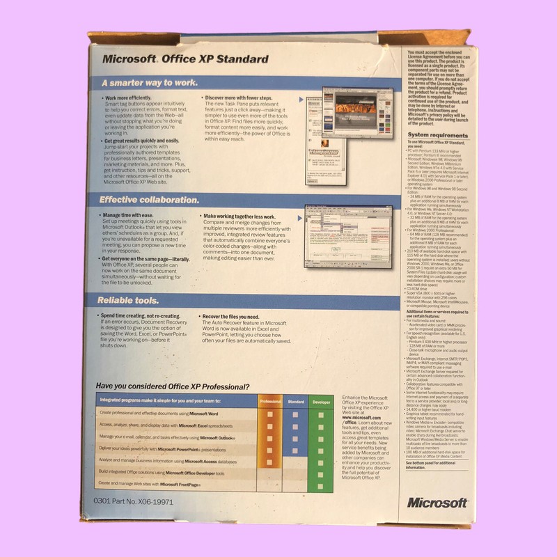 Microsoft Office XP - UPGRADE ONLY Standard 2002 CD-ROM SET w/ Product Key Word gallery