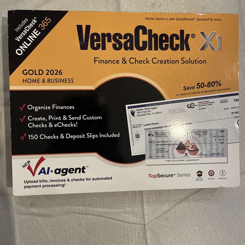 VersaCheck X1 Gold 2026 Home & Business Finance & Check Creation Solution NEW