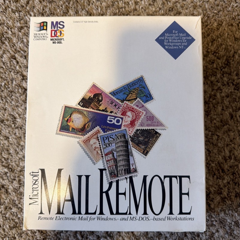 Microsoft Mail Remote (1994) Version 3.2 Super Rare – Open Box, floppies sealed