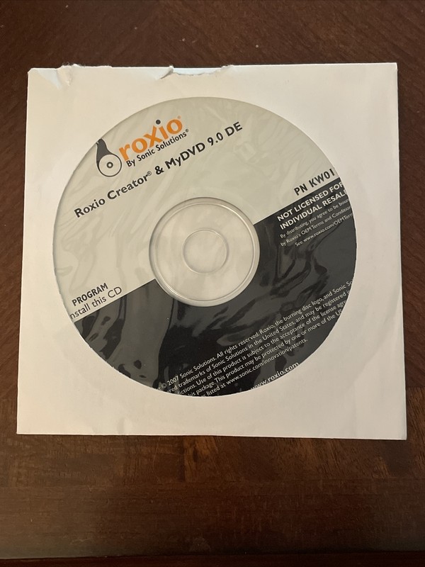 Roxio Creator 9.0 DE CD / DVD Burning Recording Software Install CD