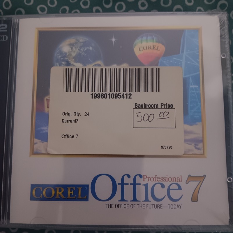 Corel Office 7 Professional No Box But Sealed Vintage 1996