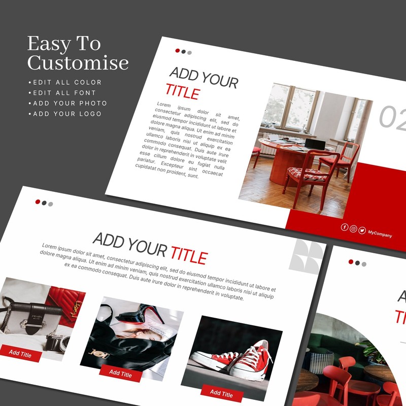 Red PowerPoint Template - Modern Business & Car Presentation Slide Deck gallery