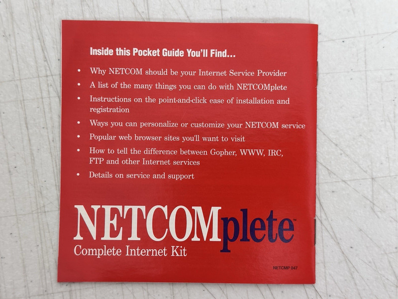 Vtg 1996 NETCOMplete Internet Kit CD-ROM Windows Mac w/Original Mailer NOS ISP gallery