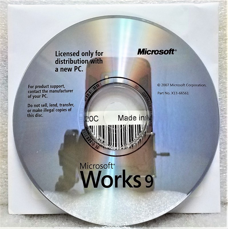 MICROSOFT WORKS 9 DELL BRAND OEM INSTALLATION CD – NO Product Key!