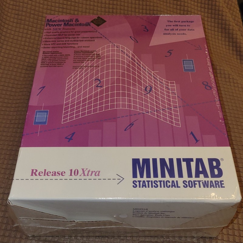 MINITAB Statistical Software Release 10Xtra for Macintosh & Power Macintosh NEW!
