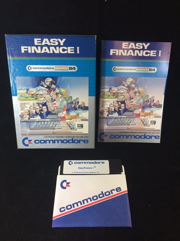 VINTAGE 1983 EASY FINANCE I FOR THE COMMODORE 64 ON 5¼” DISC & MANUAL – TESTED!