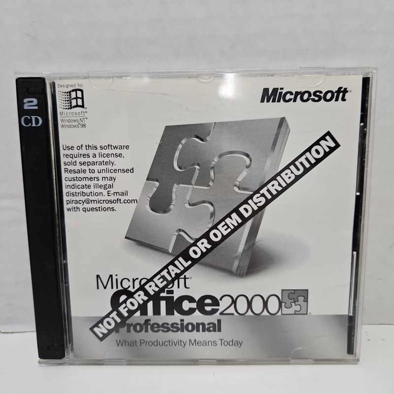 MS Microsoft Office 2000 Professional Edition Full OEM Version Non Retail