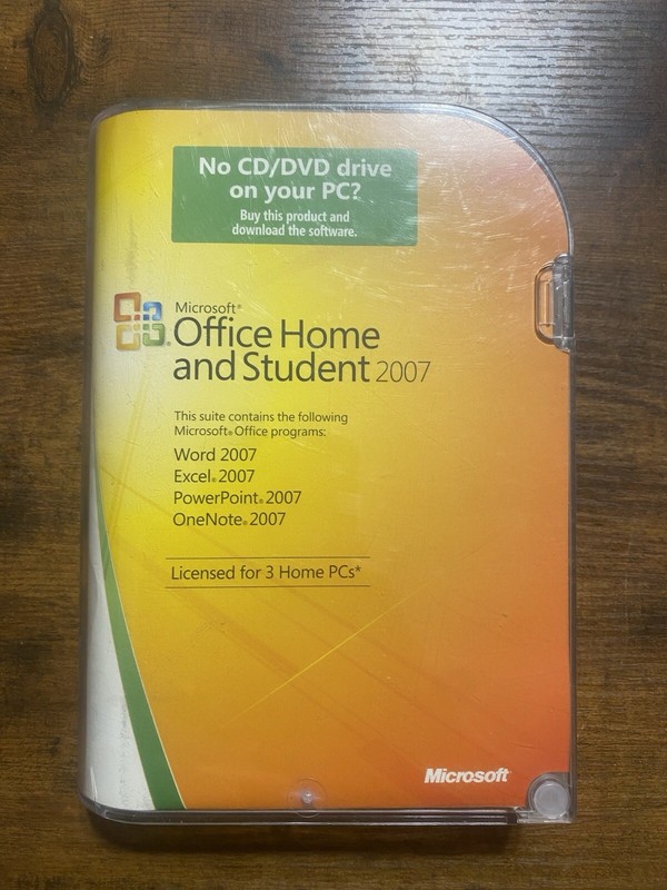Microsoft MS Office Home and Student 2007 Word Excel PowerPoint OneNote W/ Key