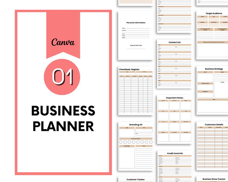 Business Planner | Printable Planner | 100+ Pages | Daily, Weekly, Monthly |