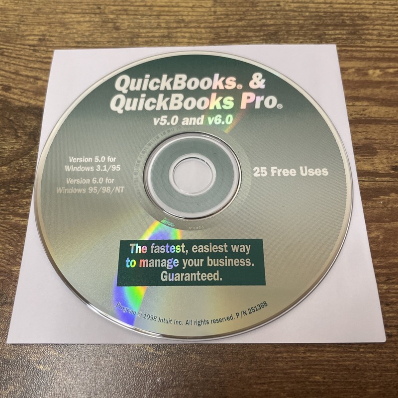 Quickbooks & Quickbooks Pro V5.0 & V6.0 – 1998