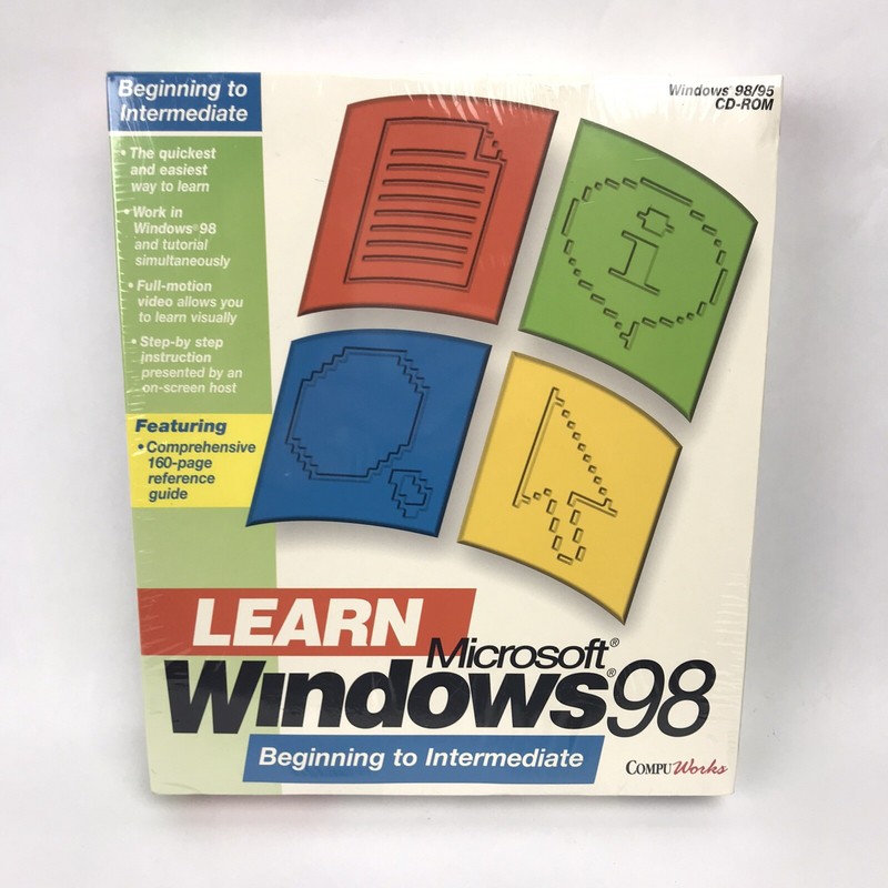 Microsoft Office 98 CD ROM Compu Works Learn Beginning to Intermediate Sealed