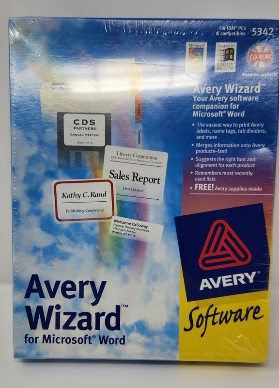 Vintage Avery Wizard For Microsoft Word