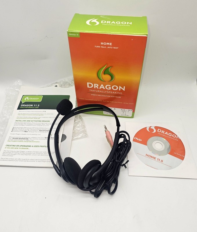 Dragon Naturally Speaking Home Version 11 With Head Set – Open Box