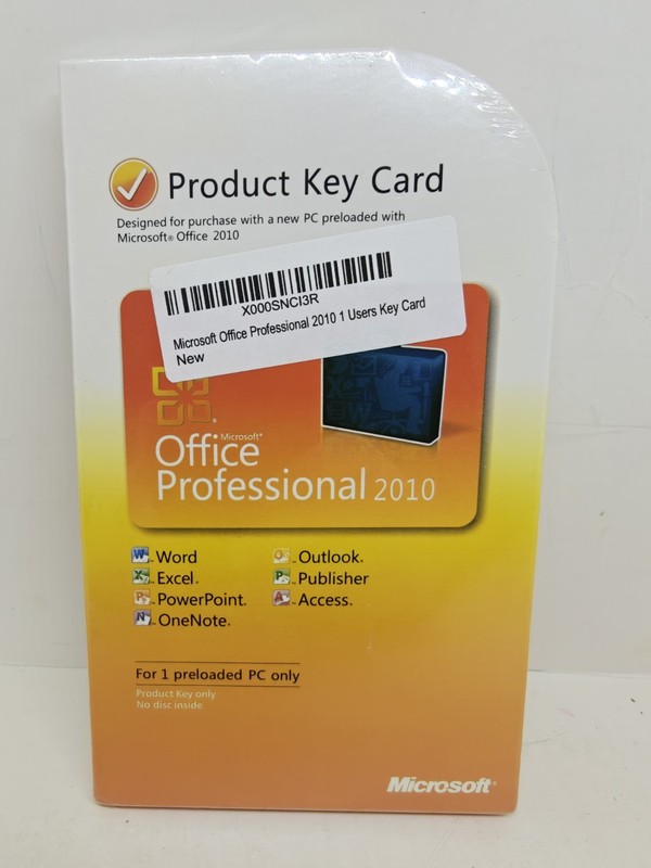 Microsoft Office Professional 2010 Product Key Card, Full Brand New 1 User
