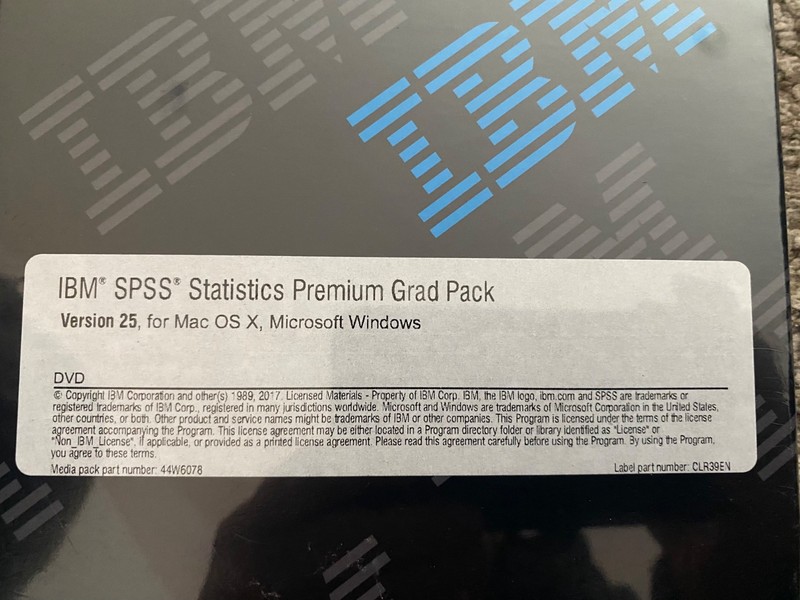 IBM SPSS Statistics Premium Grad Pack Vers 25 for Mac OS X Microsoft Windows NEW gallery