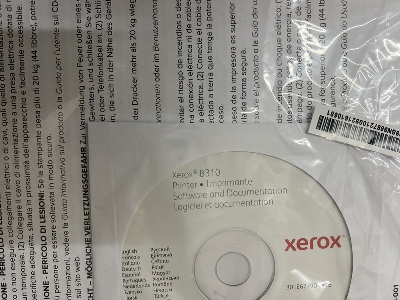 XEROX B310 Software & Documentation gallery