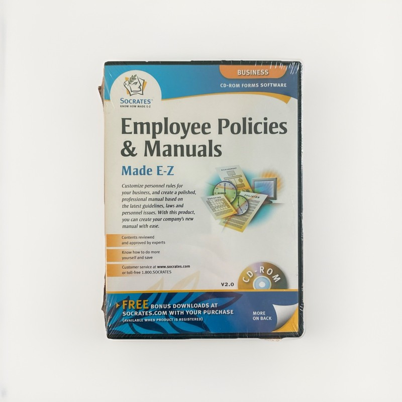 Employee Policies & Manuals Made EZ CD-ROM Socrates HR Forms Software NEW Sealed