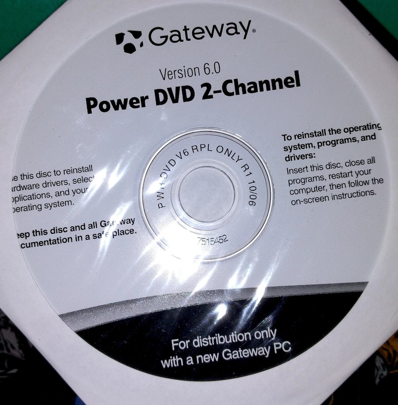 Gateway Cyberlink Power DVD 2-Channel Version 6.0 Backup software