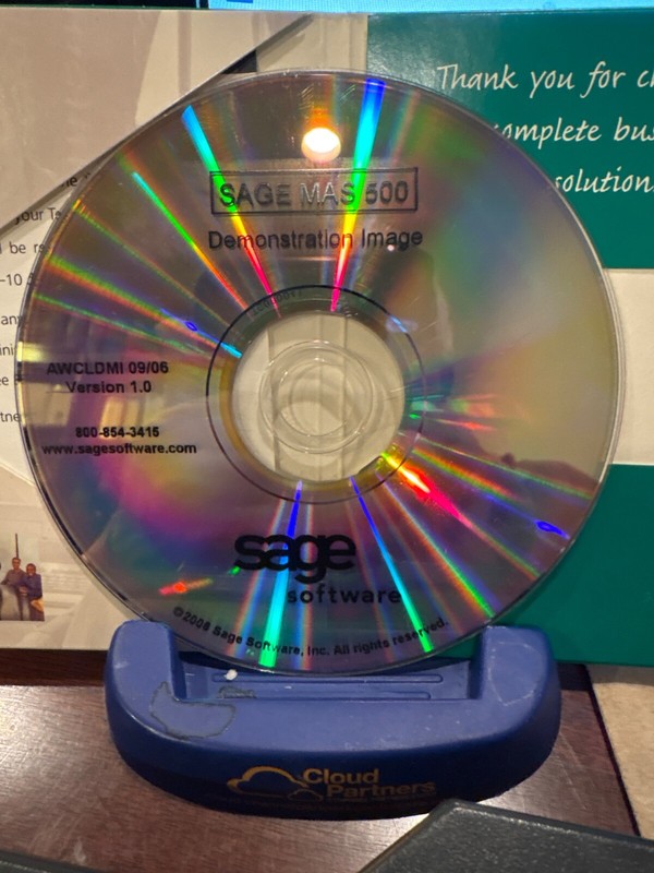 BRAND NEW VINTAGE SAGE MAS500 ERP Software DEMONSTRATION CD. VERSION 1.0
