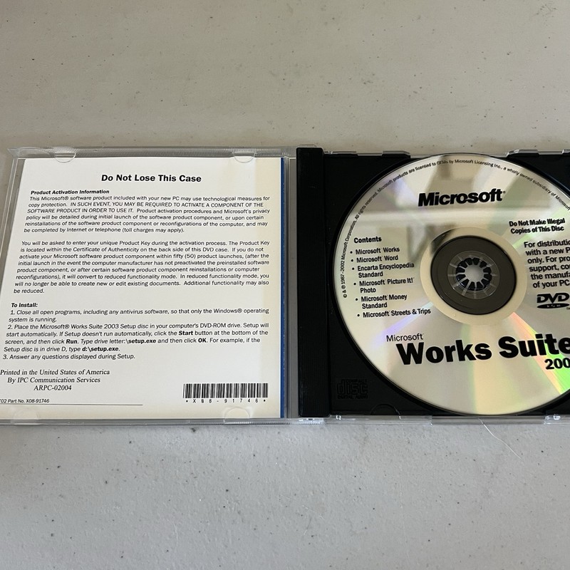 MICROSOFT Works Suite 2003 DVD Rom Gateway Research Editing Finance Organization gallery