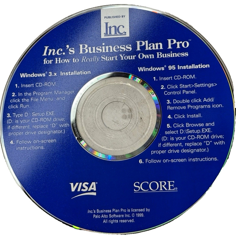Inc.'s Business Plan Pro for Window's CD Only