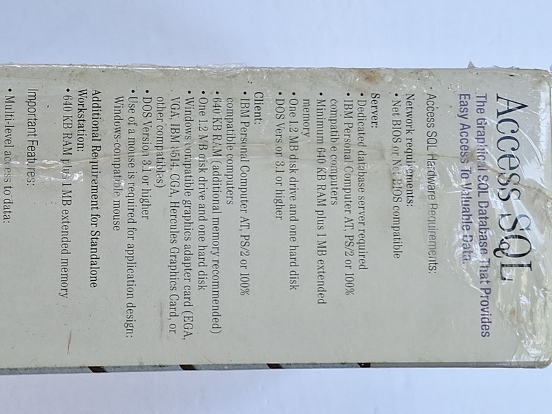 Software Products International Access SQL Graphical Database Vintage Sealed New gallery