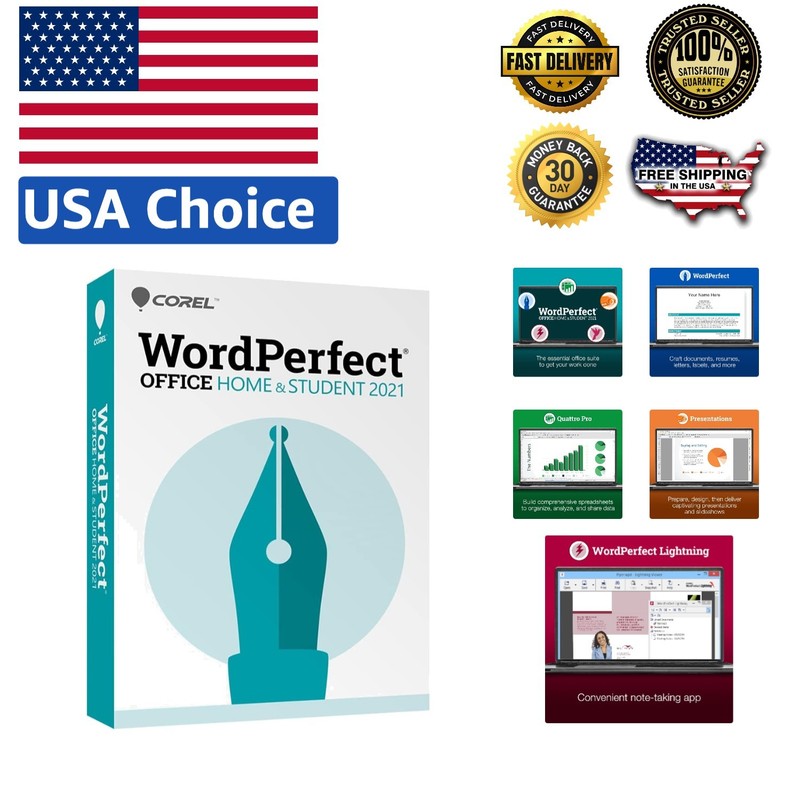 Comprehensive WordPerfect Home & Student 2021 Office Suite | 900+ Fonts Included