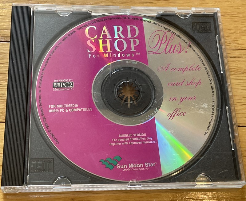 CardShop For Windows Plus! Multimedia IBM PC VTG CD 1993 The Software Toolworks