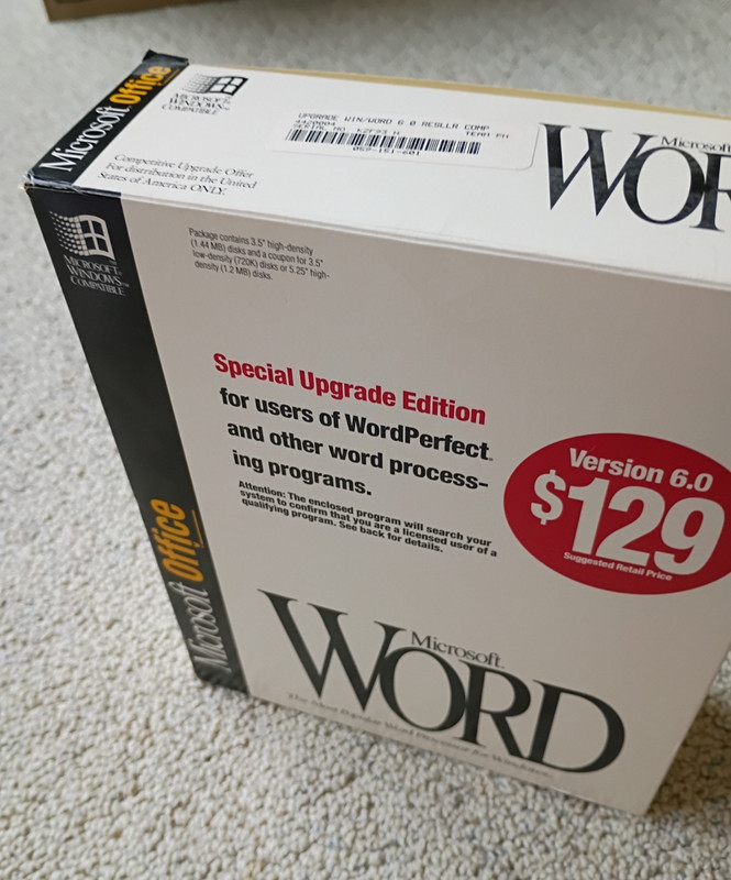 Microsoft Word Version 6.0 Special Upgrade Ed for Windows 3.5” High Density 1993 gallery